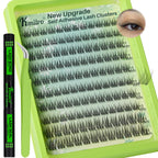 Self Adhesive Eyelashes, 120Pcs Self Adhesive Lash Clusters Pre Glued Lashes No Glue Needed Press on Lashes Wispy Natural Look Reusable with Glue Tweezer Kit 10-14mm Mixed Waterproof Individual Lashes