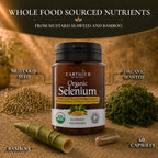 Organic Selenium 200 mcg with Iodine and Silica All from Certified Organic Whole Foods - Two Month Supply