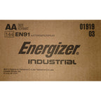 Energizer EN91 Industrial Alkaline Batteries, AA (Box of 144 Batteries) - Made in The USA or Singapore