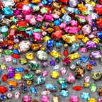 WILLBOND 320 Pcs Sew on Rhinestone Acrylic Crystal Gems Mix Shape Mix Size
