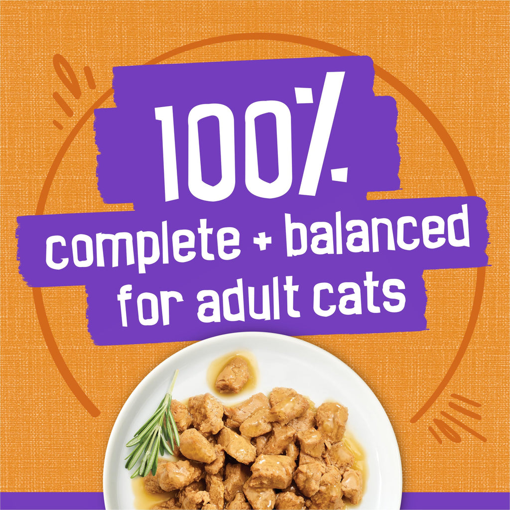 Friskies Purina Meaty Bits Cat Food in Gravy, Chicken Dinner, (12) 13.5 oz