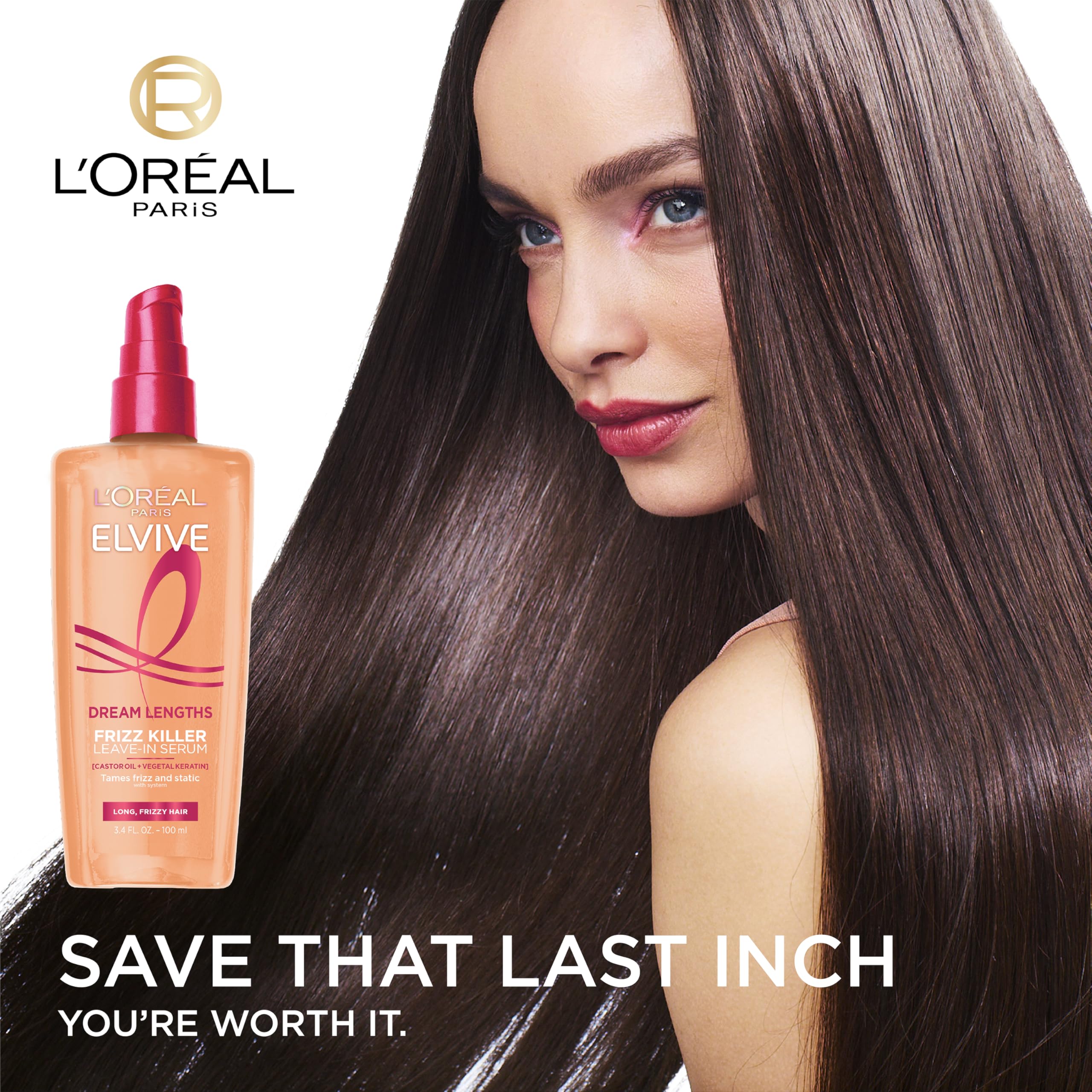 Buy now L'Oreal Paris Elvive Dream Lengths Frizz Killer Leave-In Serum, 3.4 Ounce at indiglob india