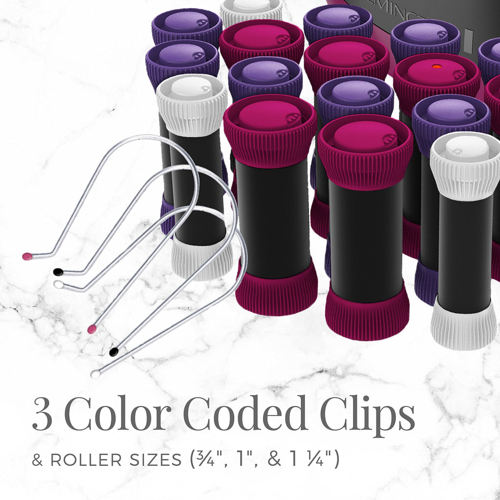 Remington Ionic Conditioning Hot Rollers, 20-Piece Hair Roller Set | 6 Large (1¼”), 10 Medium (1"), 4 Small (¾”), velvet ceramic-coated curlers, Color-Coded J Clips, Lasting Volume and Curls