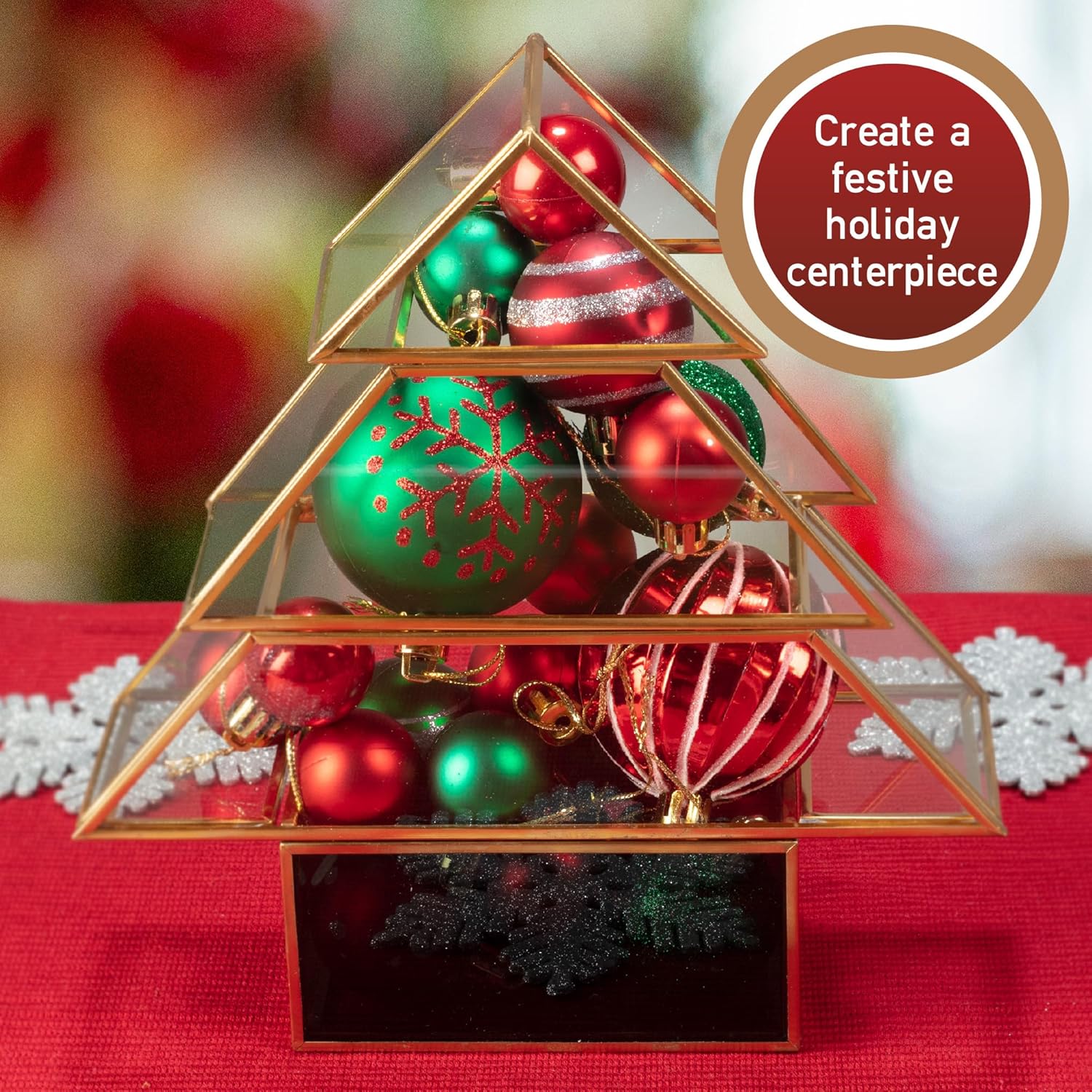 Buy now Christmas Tree Glass Terrarium- 8" Festive Planter for Holiday Home Decor- Add Xmas Cheer w DIY Succulents, Lights & Ornaments- Tabletop Centerpiece or Mantel, Office Decorations- Plant Lovers Gift at indiglob india