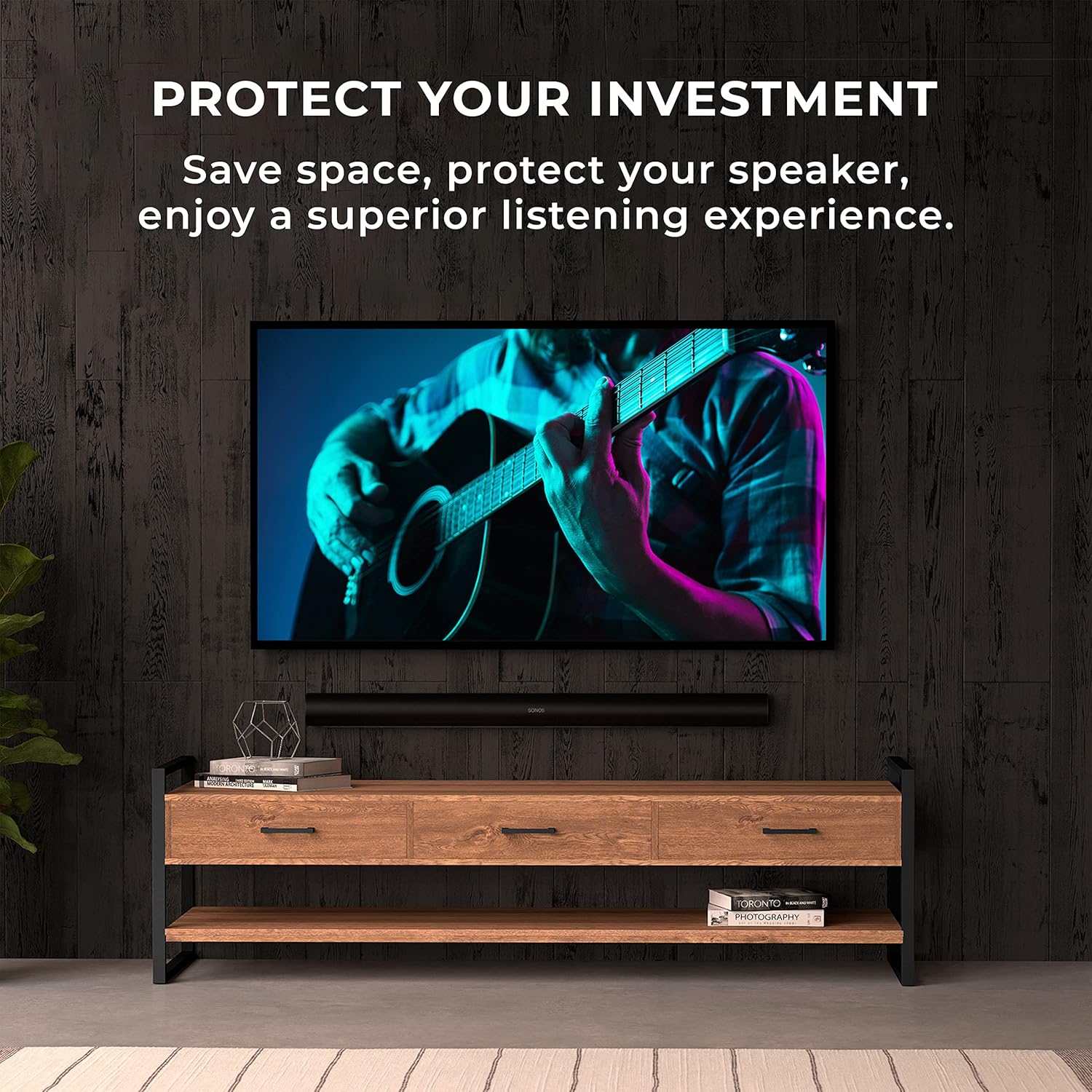 Buy now HumanCentric Wall Mount Compatible with Sonos Arc and Sonos Arc Ultra Sound Bar Only (Black), Mount on Wall Under TV, Floating Style, Hidden Design, Hardware Included at indiglob india