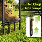 Knee-Friendly Manual Lawn Aerator, Adjustable 43.3–48.5", Black, Dual Step