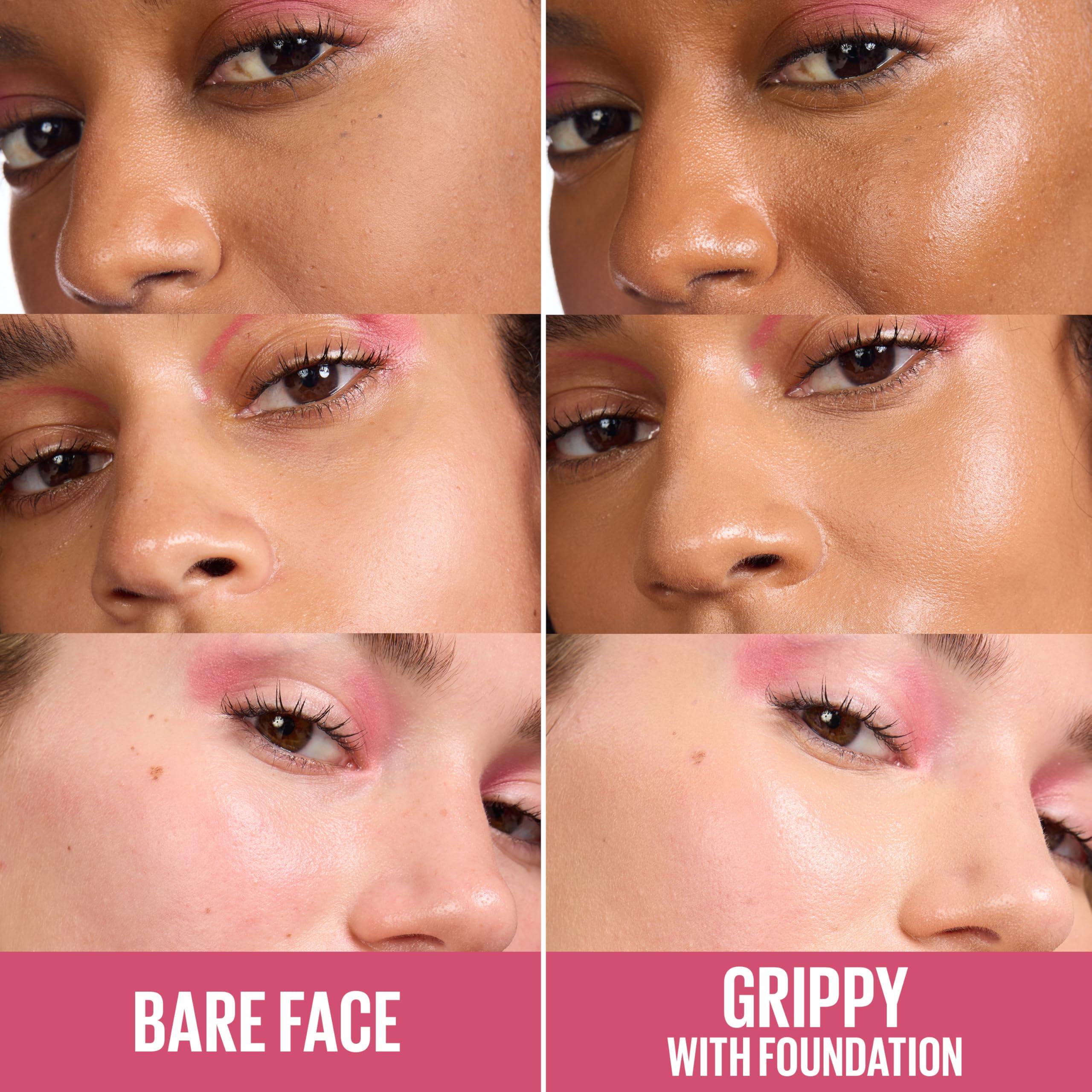Maybelline Grippy Serum Primer, Hydrating Makeup Primer with 2% Niacinamide For Up To 24HR Make Up Wear, Clear, 1 Count