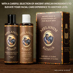 Melanin Kings Beard Wash & Conditioner Set for Black Men – Gently Cleanse, Hydrate & Soften Coarse, Dry and Curly Beards – African Oil Blend with Baobab, Marula, Argan & Jojoba