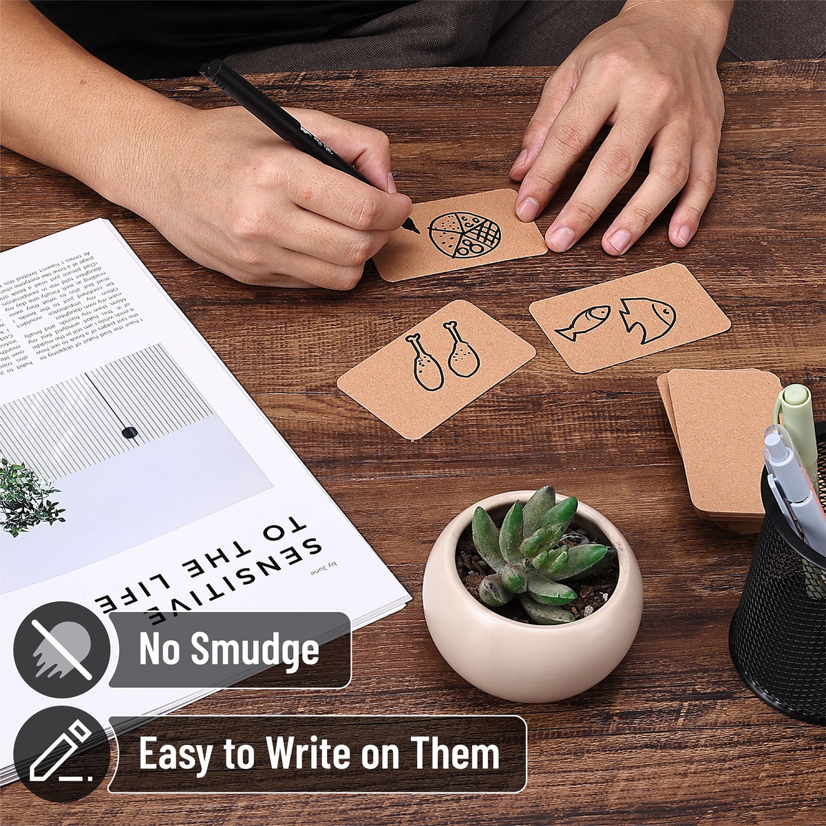 Mr. Pen- Kraft Mini Note Cards, 3.5”x2”, 100 Pack