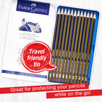Faber-Castell Graphite Pencils Drawing Set | Back to School Art Supplies | 12 Art Pencils for Sketching (4H, 3H, 2H, H, F, HB, B, 2B, 3B, 4B, 5B, and 6B), Shading Kit