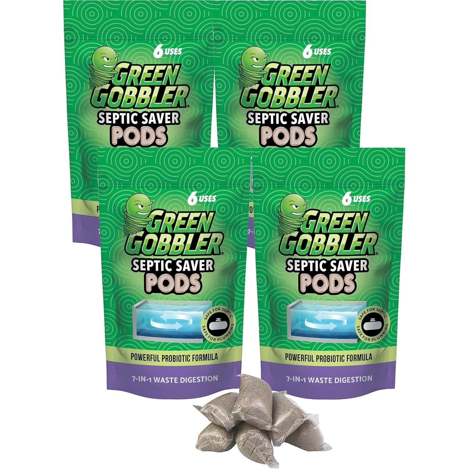 Buy now Green Gobbler Septic Tank Enzyme Treatment Packets, 6 Month Supply - Powerful & Natural Bacteria to Prevent Costly Septic Issues, Back-Ups 24 Count (Pack of 1) at indiglob india