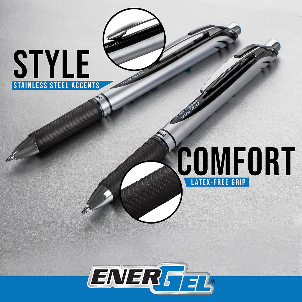 Pentel EnerGel RTX Liquid Gel Pens, Medium (0.7mm), Turquoise, 4-pk (BL77PF4S3)