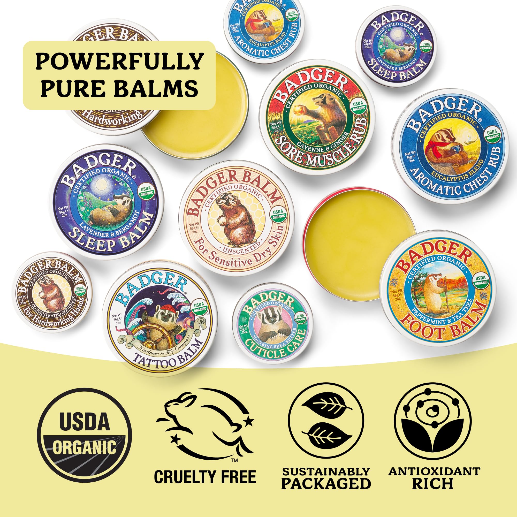 Badger Cuticle Cream, Deep Hydration for Dry, Cracked Cuticles & Hangnails, 100% Organic Cuticle Balm with Rich Shea Butter for Strong, Healthy Nails, Non-Greasy Cuticle Oil, .75oz Tin, 2-Pack