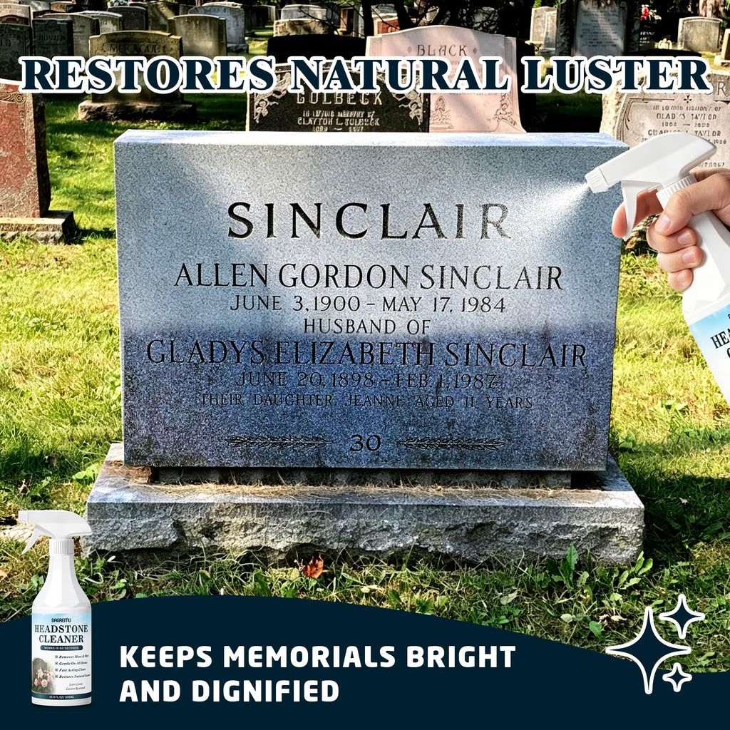 Headstone Cleaner for Graves, Effectively Removes Tough Moss & Dirt Stains