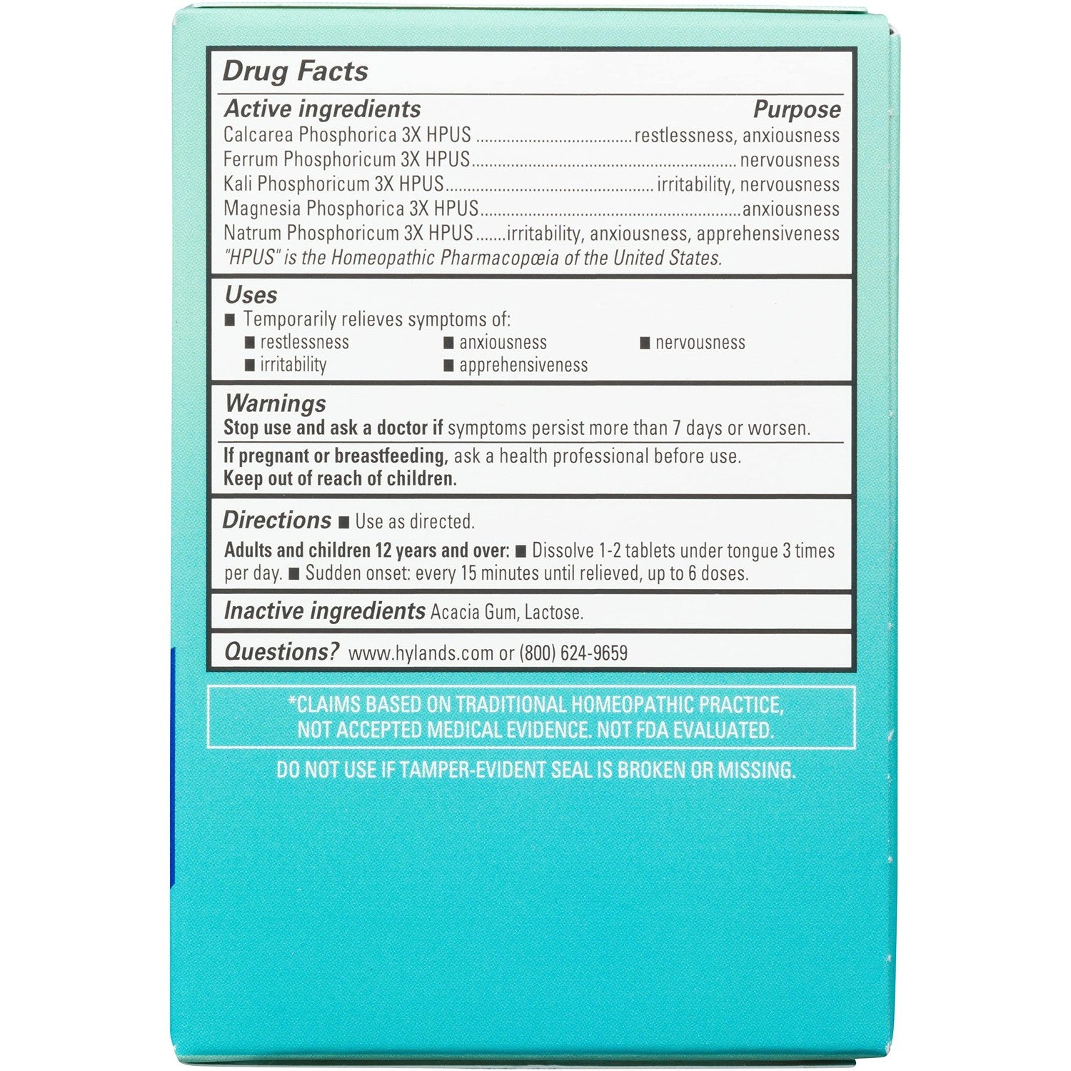 Hyland's Calm Tablets, Stress Relief Supplement, Natural Relief Of Anxiousness, Nervousness, And Irritability, 50 Count (Pack of 1, 50 Count Total)