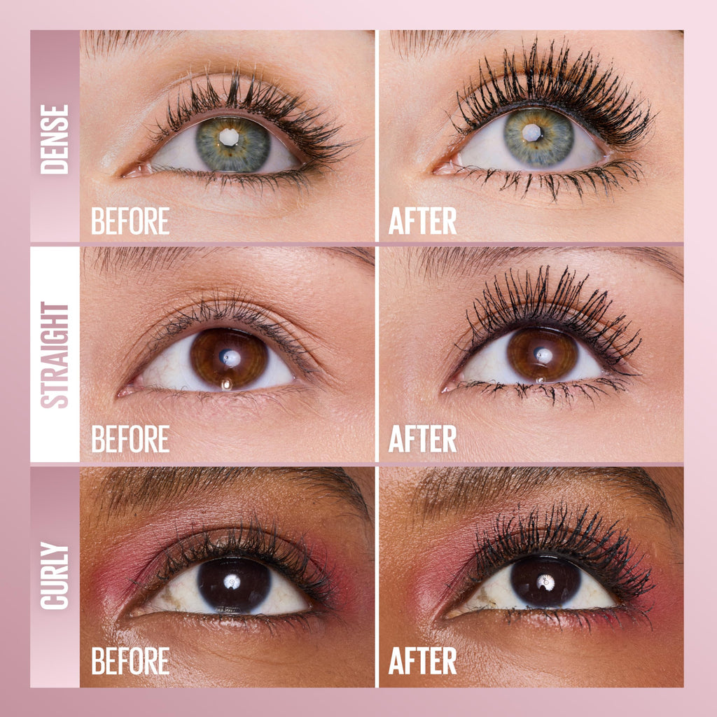 Maybelline Lash Sensational Sky Tubes Tubing Mascara, Extension-Like Lengthening Mascara, 24HR Eye Makeup with Shea Butter & Castor Oil, Very Black, 1 Count