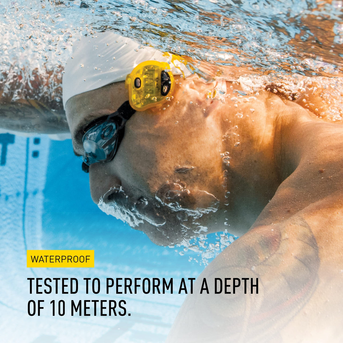 FINIS Tempo Trainer Pro - Waterproof Audible Swim Metronome - Adjustable Stroke Tempo - 3 Training Modes, Yellow/Black