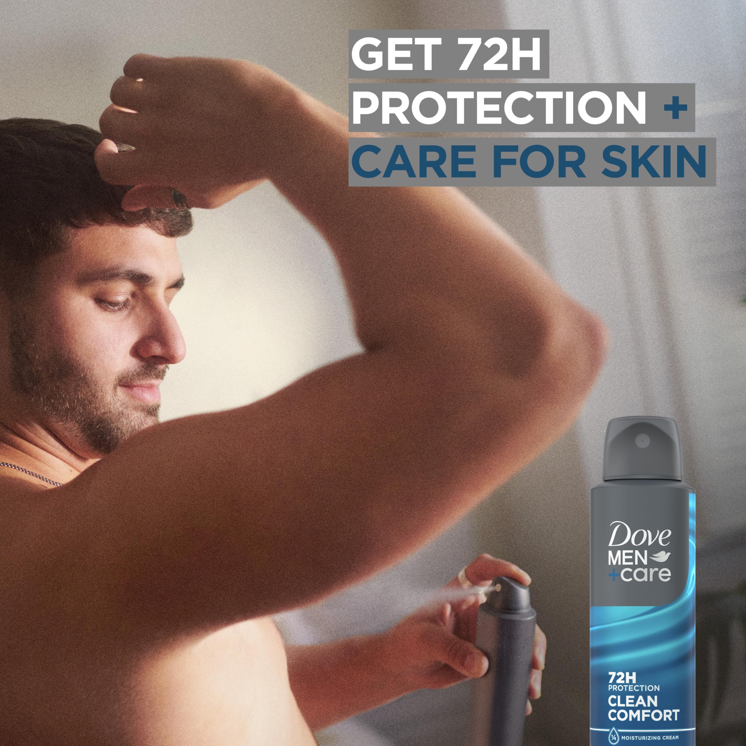 Dove Men+Care Antiperspirant Dry Spray Clean Comfort Sweat 3 Pack 3.8 oz | 72-hour Sweat and Odor Protection with Triple Defense Technology