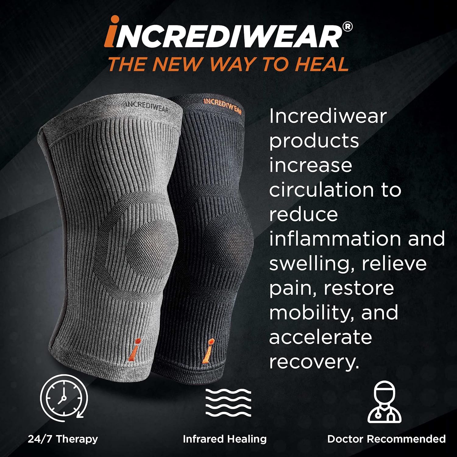 Buy now Incrediwear Knee Sleeve â€“ Knee Braces for Knee Pain, Joint Pain Relief, Swelling, Inflammation Relief, and Circulation, Knee Support for Women and Men at indiglob india