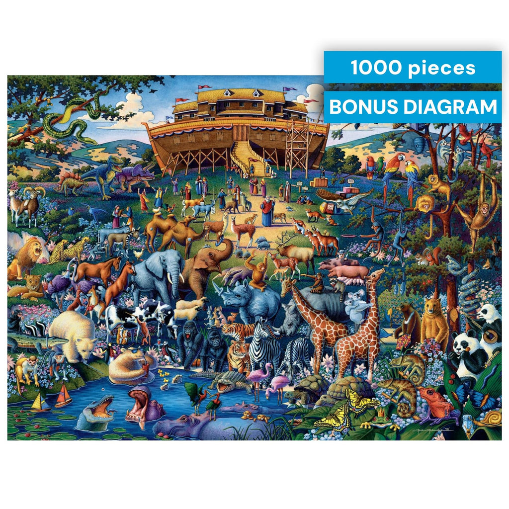 Buy now Buffalo Games - Jigsaw Puzzles 1000 Pieces - Dowdle Noahƒ??s Ark Puzzle - Premium Giftable Foil Box with Reference Poster - Made in USA at indiglob india