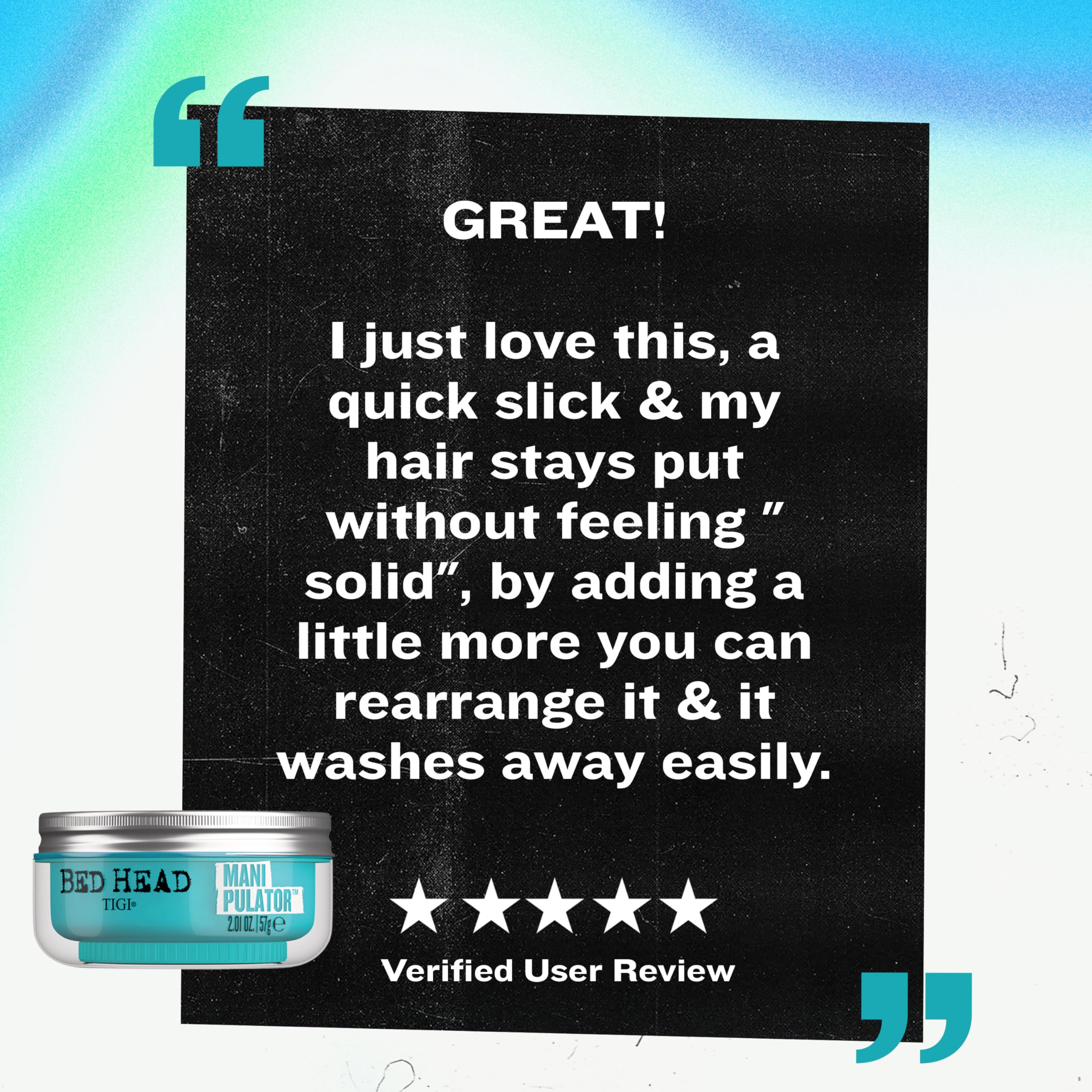 TIGI Bed Head Manipulator Texturizing Putty, Firm Hold Styling Putty for Short to Medium Hair, 2.01 oz