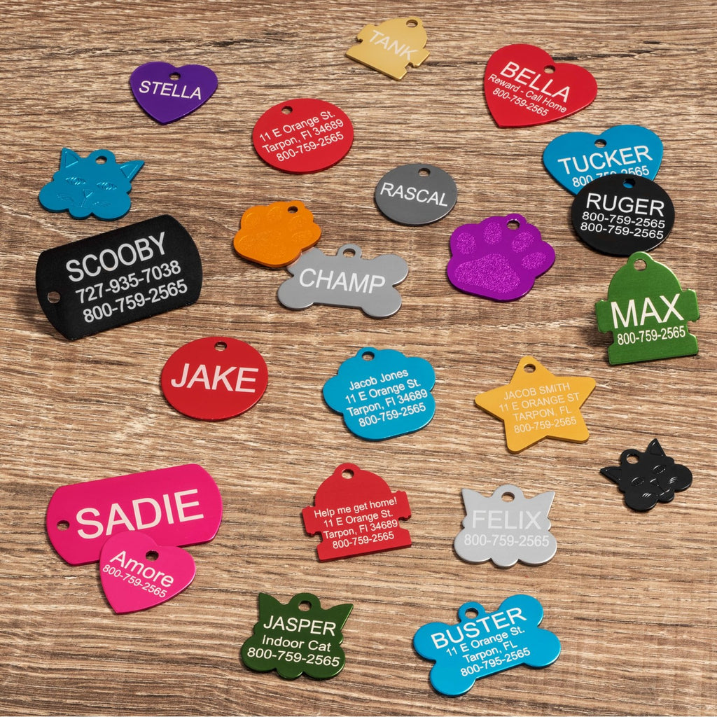Providence Engraving Custom Engraved Aluminum Pet Tags, Cat & Dog ID Tags