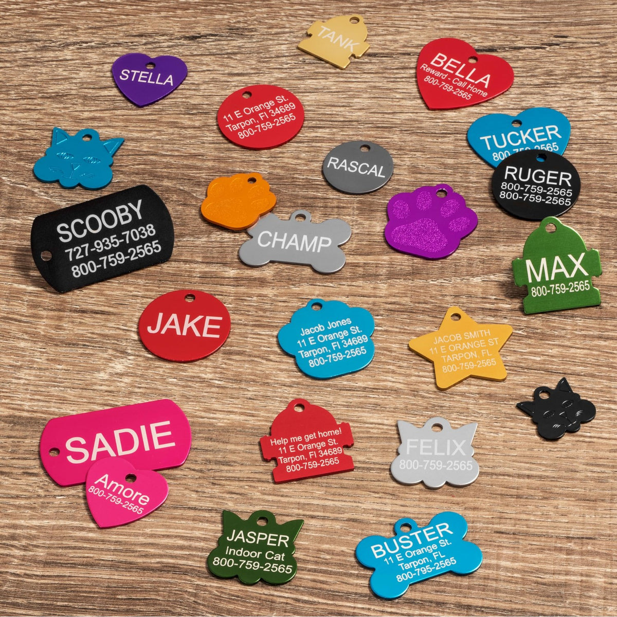 Providence Engraving Custom Engraved Aluminum Pet Tags, Cat & Dog ID Tags