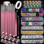 FANDAMEI Nail Art Tools Set With Nail Charms, Nail Stand, Nail Art Kit