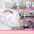 Buy now Toilet Seat Covers Disposable (12 Pack, Floral) - XL Waterproof Toilet Cover for Toddlers, Kids & Adults - Portable & Individually Wrapped for Travel, Potty Training & Public Restrooms at indiglob india