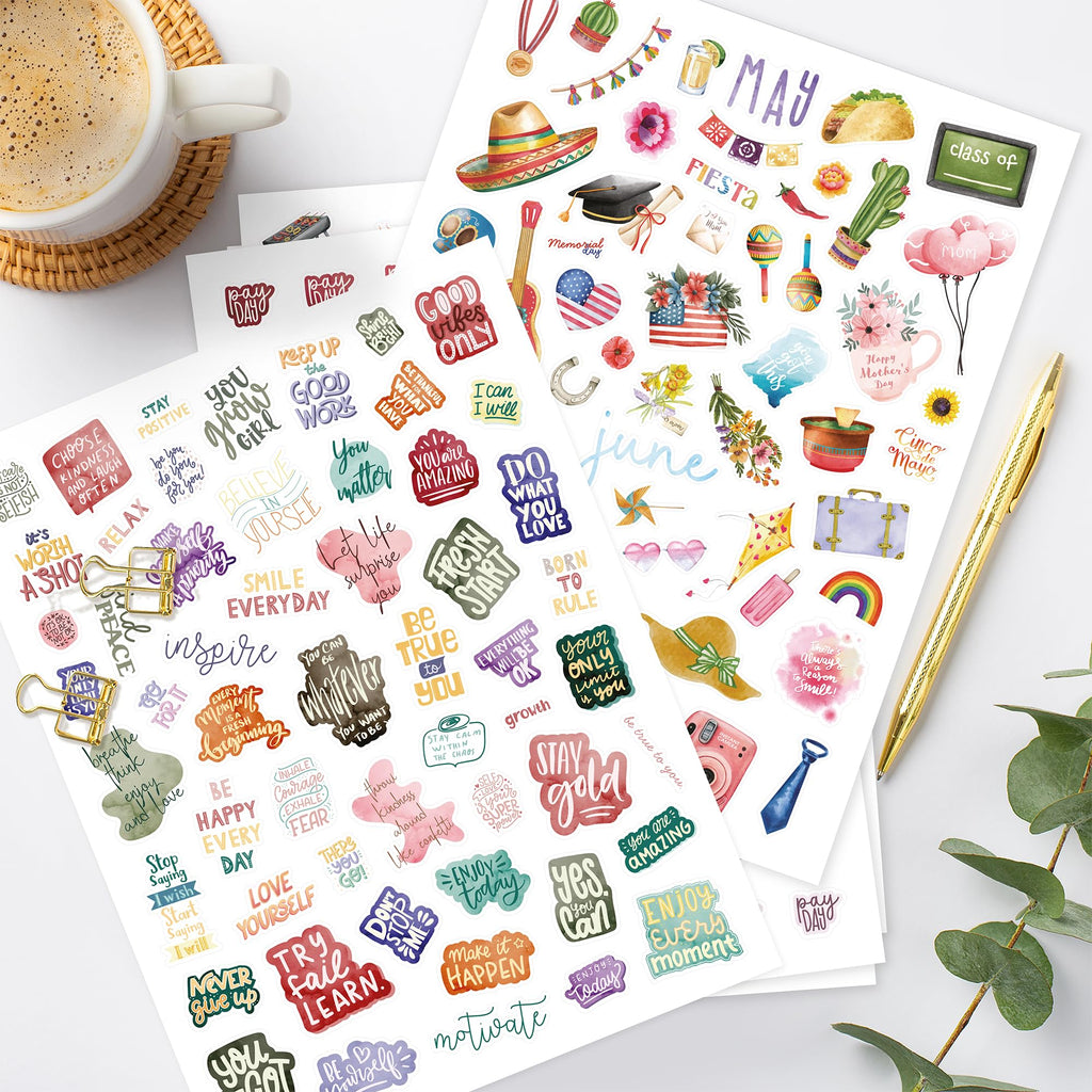 Aesthetic Monthly Planner Stickers - Holiday Sticker Set for Your Calendar