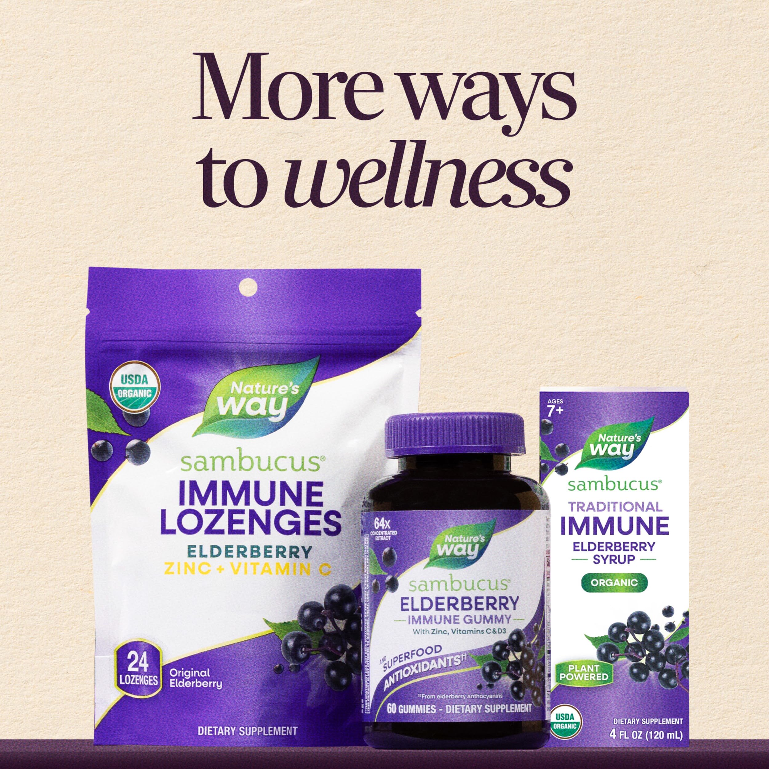 Nature's Way Sambucus Traditional Elderberry Immune Support* Syrup, 4 fl oz | Traditional Immune Support* with Highly Concentrated Black Elderberry Extract & Superfood Antioxidants, Adults & Kids 7+