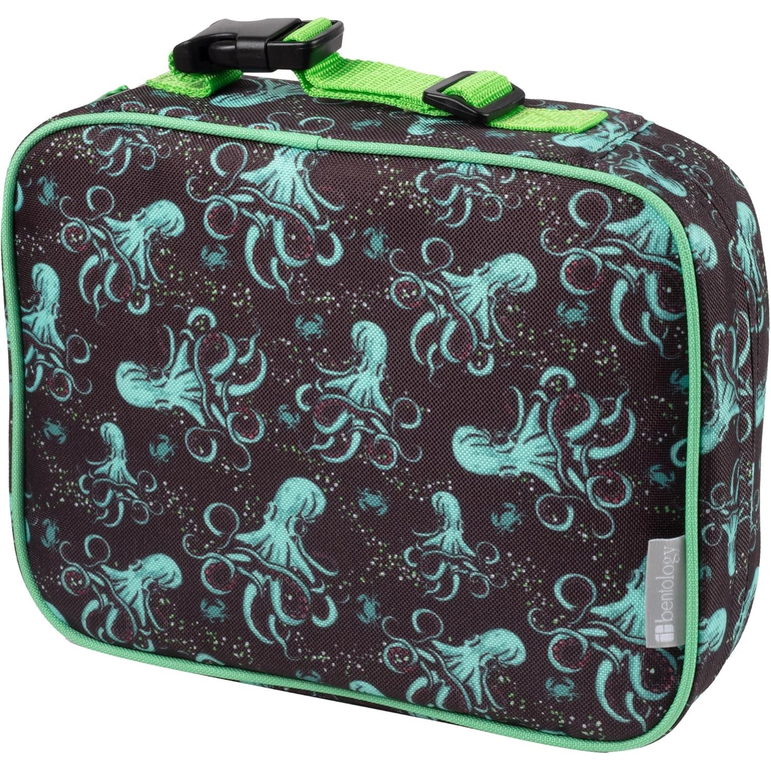 Buy now Bentology Lunch Box for Boys- Kids Insulated, Durable Lunchbox Tote Bag Fits Bento Boxes, Containers Jars & Water Bottles- Reusable School Lunch Sleeve Keeps Food Hotter or Colder Longer- Emoji Octopus at indiglob india