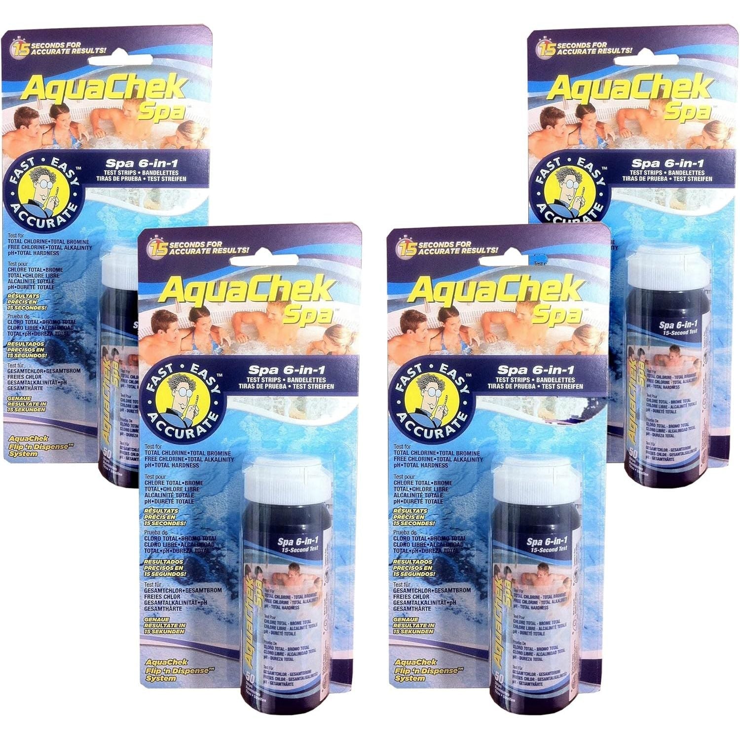 Buy now AquaChek SPA 6-in-1 Test Strips - Spa Test Strips for Total Bromine, Total Chlorine, Free Chlorine, pH, Total Alkalinity, and Total Hardness - Professional Water Quality Testing Kit (50 Strips) 4-Pack at indiglob india