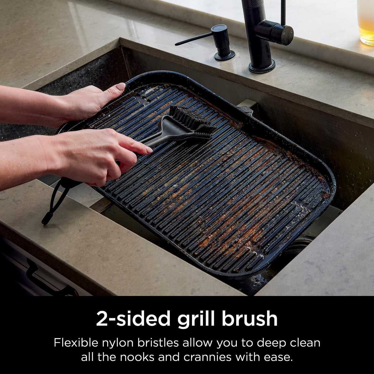 Ninja Woodfire Grill Cleaning Brush & Scraper, Non-Scratch, Heat Resistant