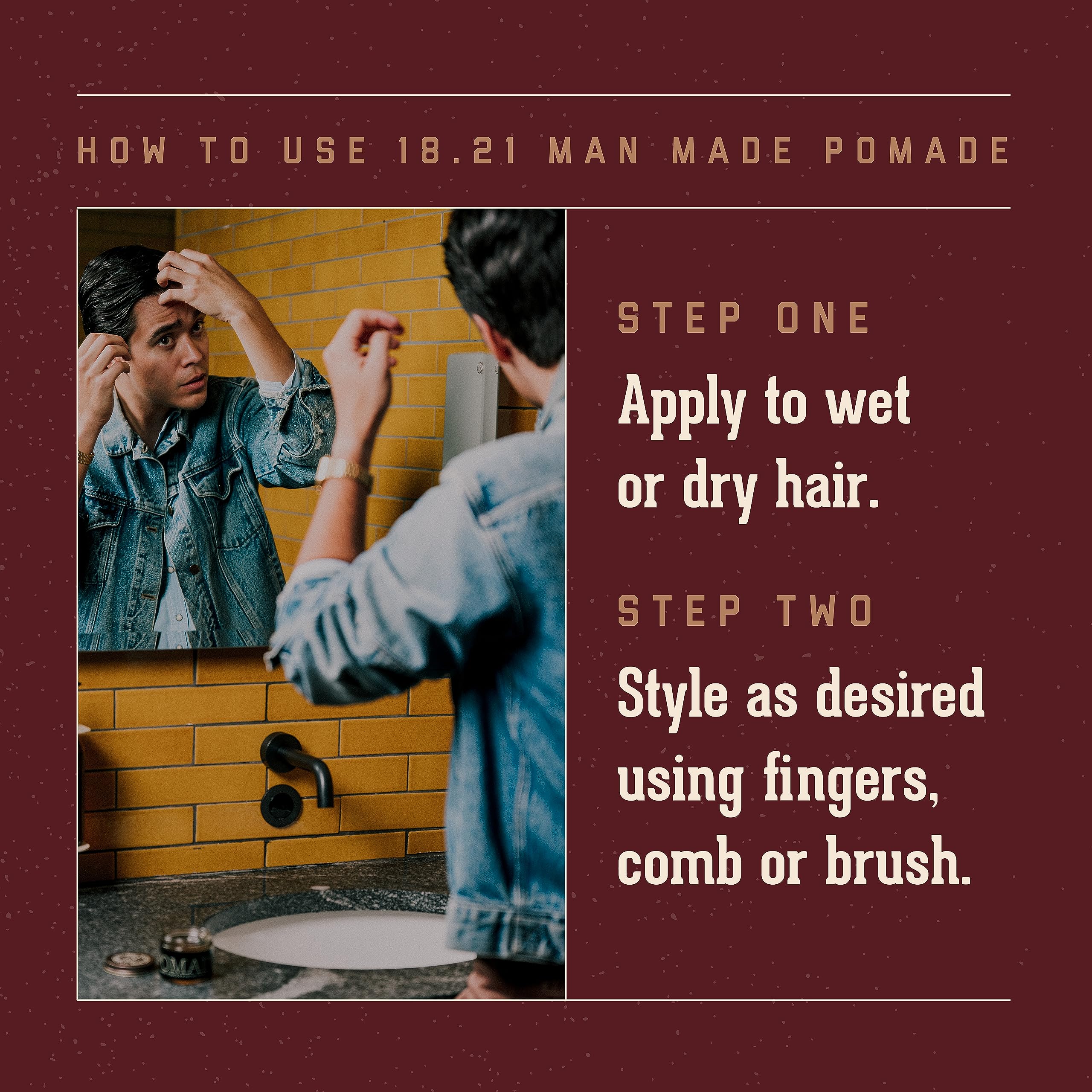 18.21 Man Made Hair Styling Products Pomade, Wax, Clay & Paste, 2 oz