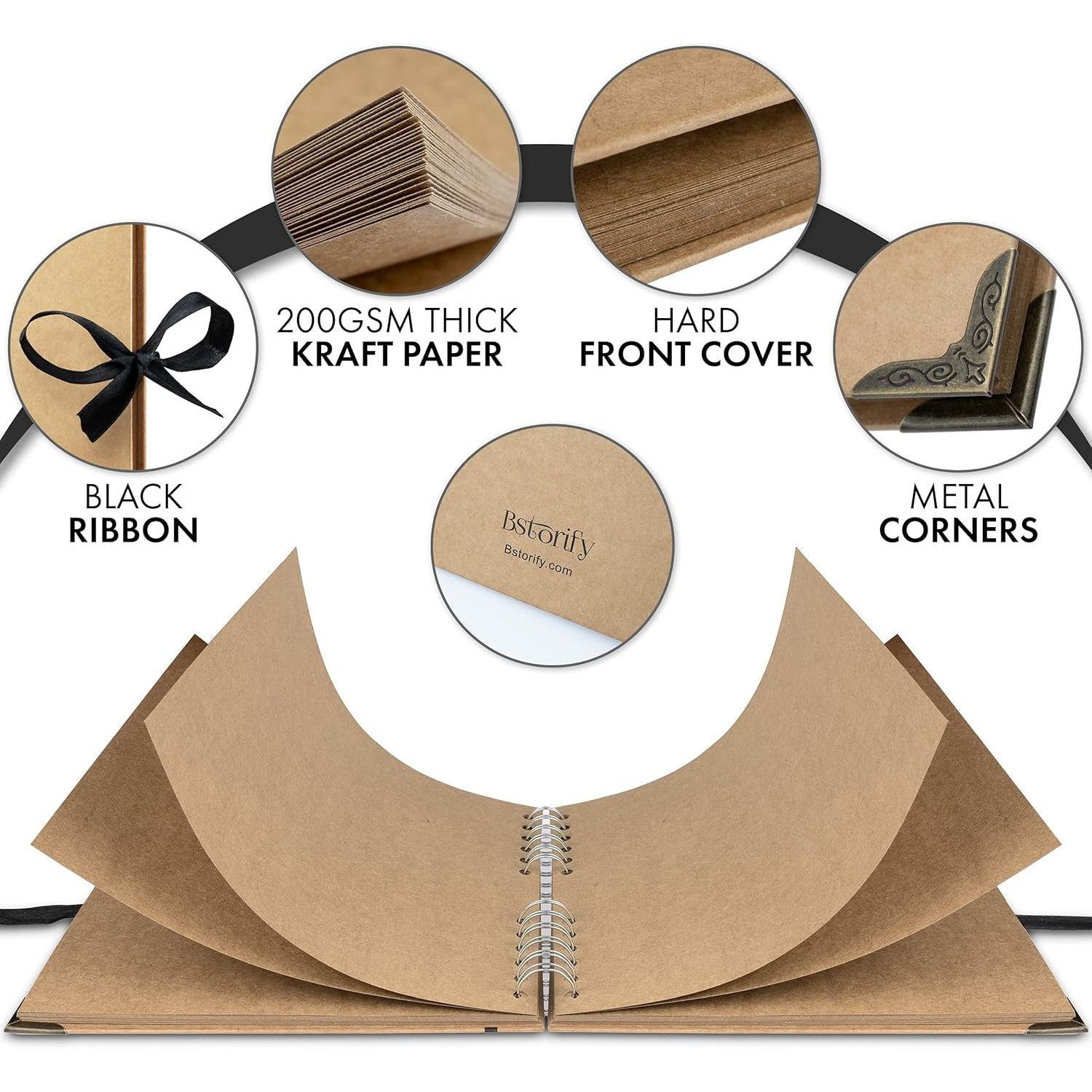 Buy now Bstorify Scrapbook Album 60 Pages (8 x 8 Inch) Brown Thick 200gsm Kraft Paper, Photo Album Scrapbook, Memory Book - Ideal for Your Scrapbooking Albums Art & Craft Projects at indiglob india