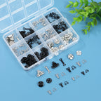 KOPOX 180PCS Hook and Eye Sewing Kit with Garment Buttons, Hook and Eye Closures, Fabric Snap Buttons, Garment Snap Buttons for Skirts Pants Dresses, Clothing and DIY Crafts