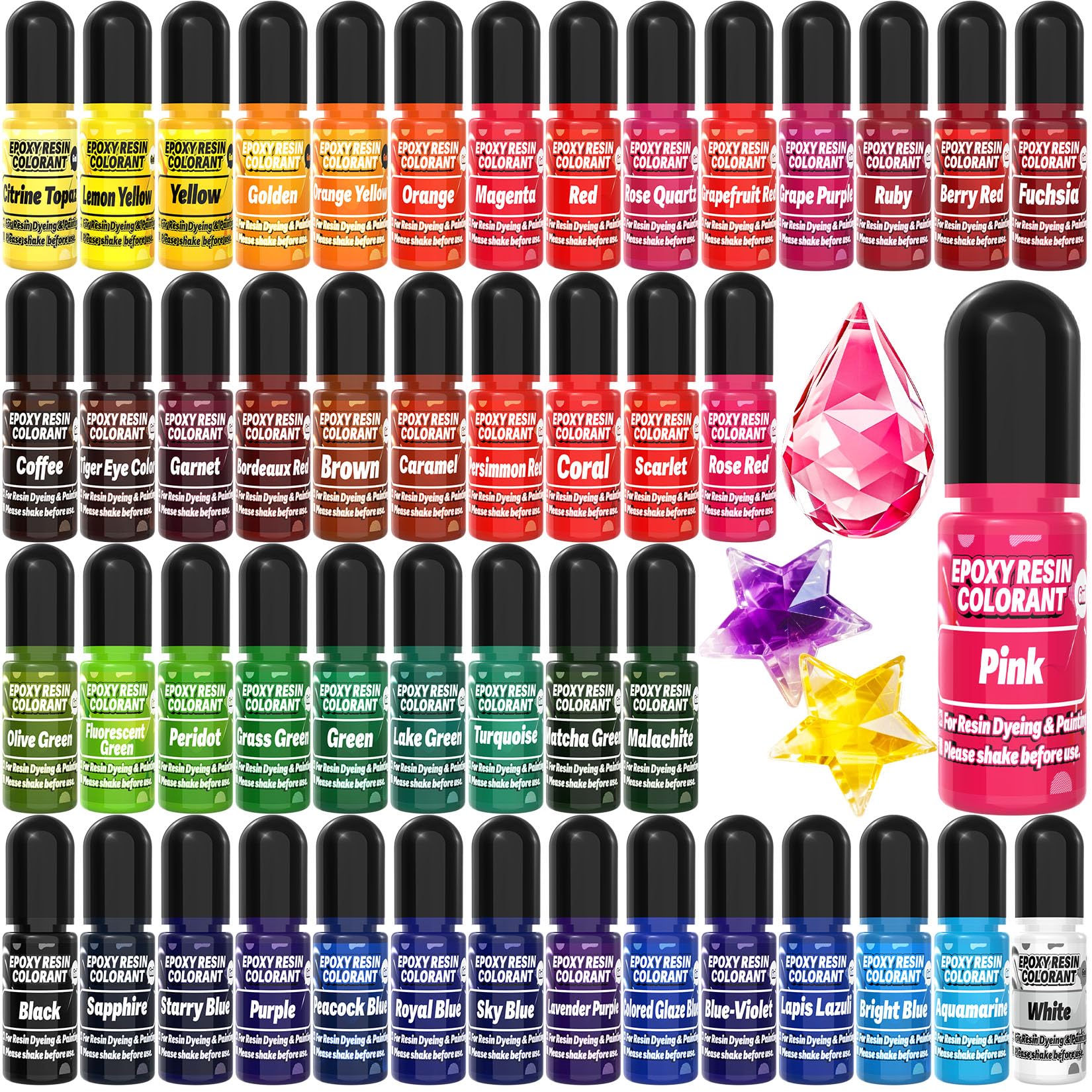 Buy now Epoxy Resin Pigment - 16 Colors Translucent Resin Colorant, Highly Concentrated Resin Dye for DIY Jewelry Making, AB Resin Coloring - 10ml at indiglob india