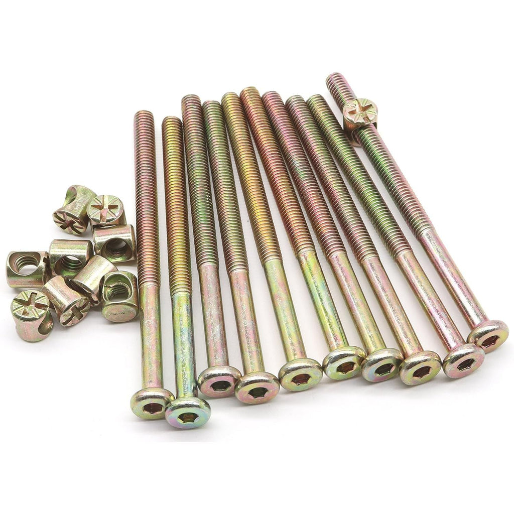 Buy now binifiMux 10-Pack M6 x 90mm Hex Allen Head Furniture Crib Baby Bed Bolt and Barrel Nuts, for Bunk Bed Chairs Cots Headboard at indiglob india