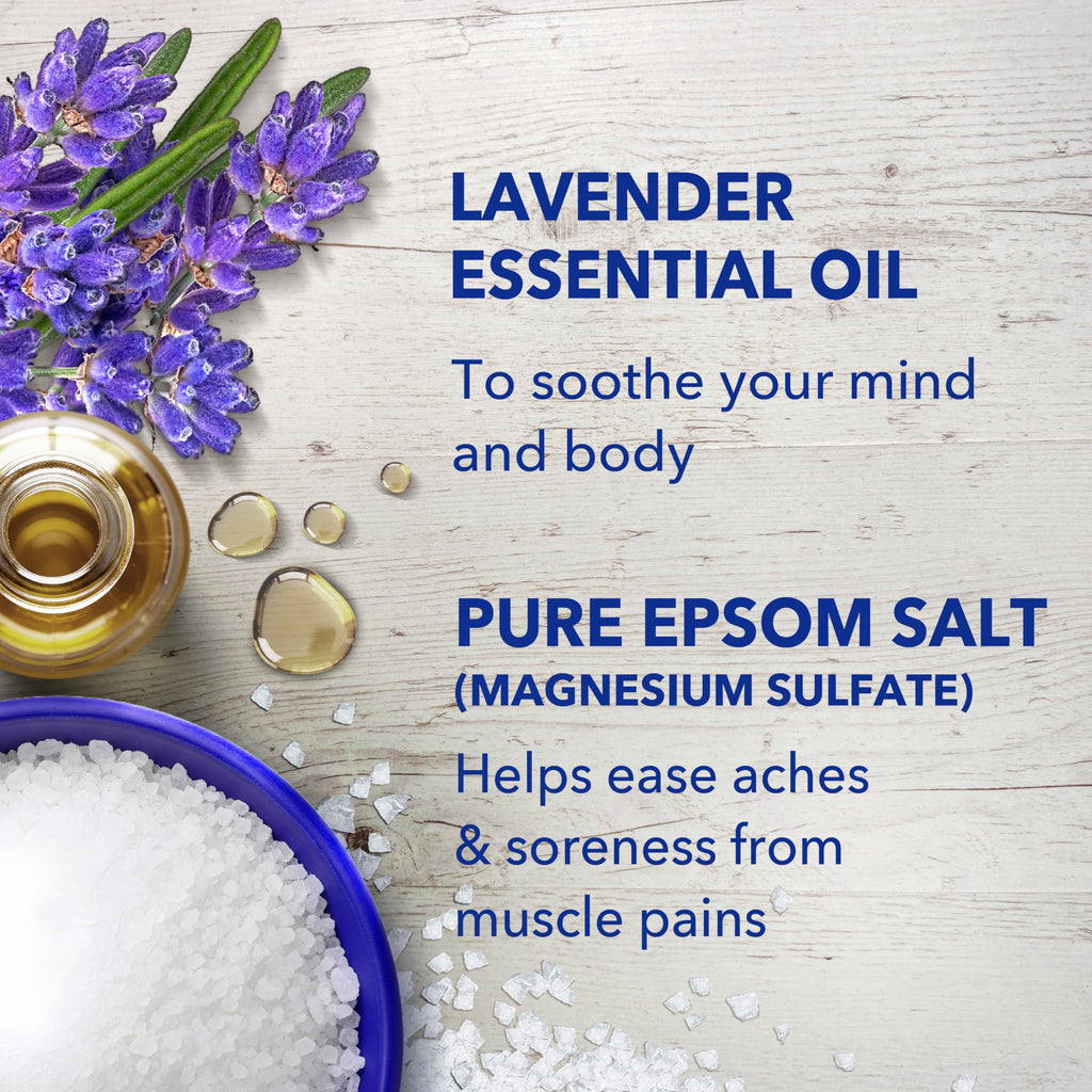 Dr Teal's Pure Epsom Magnesium Salt Soak, Soothe & Sleep with Lavender, 3 lb (Pack of 4)