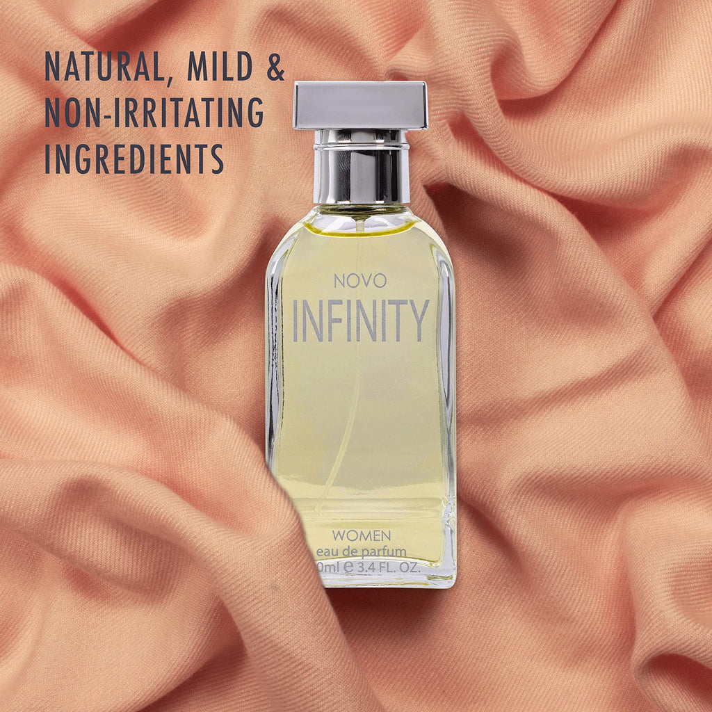 NovoGlow Novo Infinity for Women - 3.4 Fluid Ounce Eau De Parfum Spray for Women - Refreshing Mix of Citrus Floral & Musk Fragrances Smell Fresh All Day Long Lovely Gift for Women for All Occasions