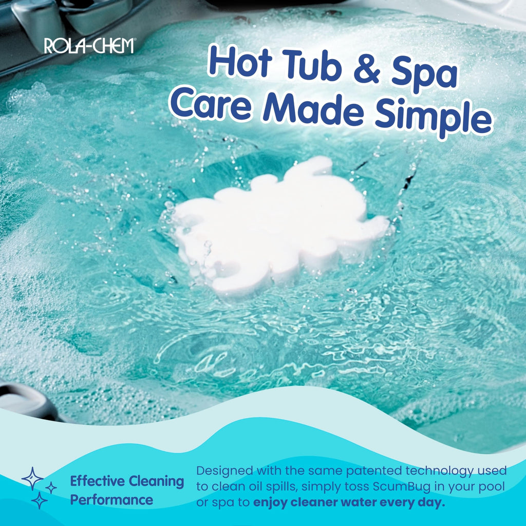 2 Pack Scumbug Hot Tub Scum Absorber – The Original, Highest Rated Scum Absorber Ever – Pool Sponge Oil Absorber for Hot Tub, Spa & Pool – Hot Tub Cleaning Tools that Soak Up Oil & Grime