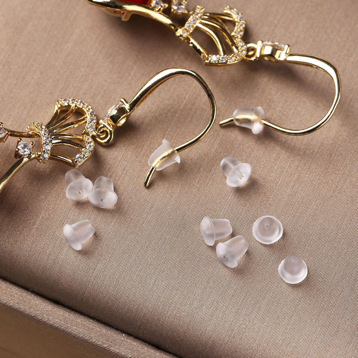 Silicone Earring Backs, 200 Pieces Clear Hypoallergenic Stoppers for Stud, Post, Hoop, Fishhook Earrings
