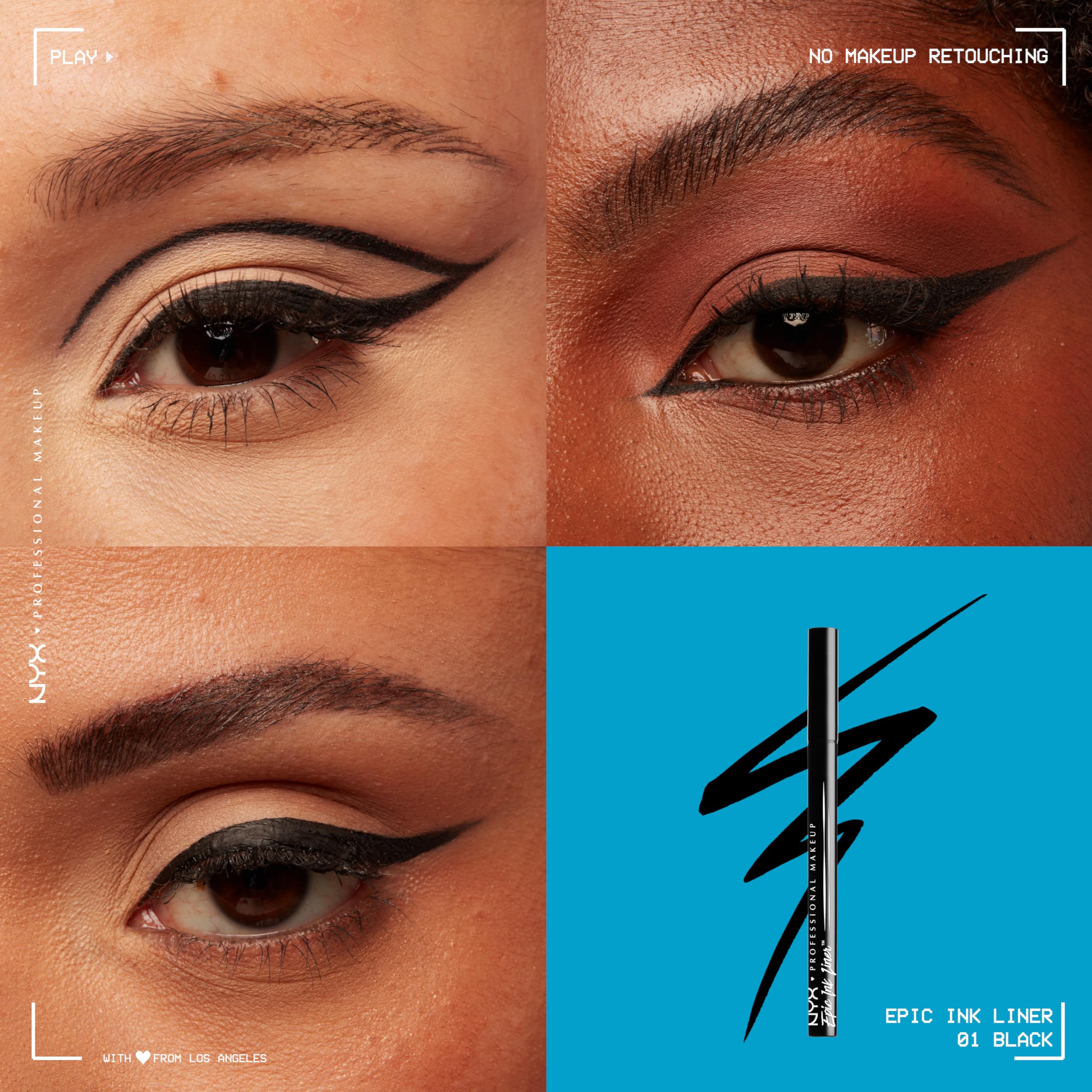 Buy now NYX PROFESSIONAL MAKEUP Epic Ink Liner, Waterproof Liquid Eyeliner with Vegan Formula - Dark Chocolate (Dark Brown Matte) at indiglob india