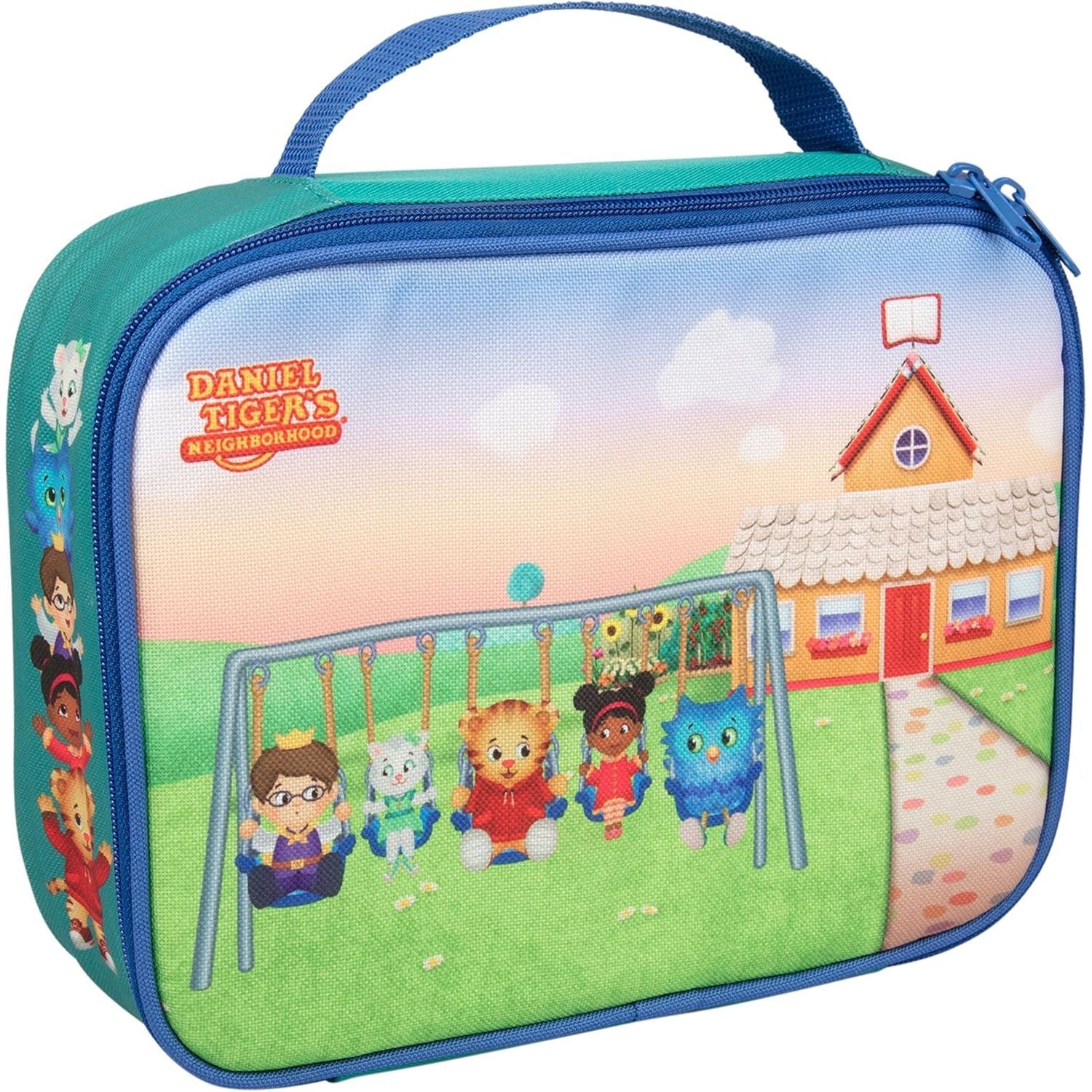 Buy now Daniel Tiger's Neighborhood Insulated Lunch Sleeve - Reusable Heavy Duty Tote Bag w Mesh Pocket - Swing with Friends at indiglob india
