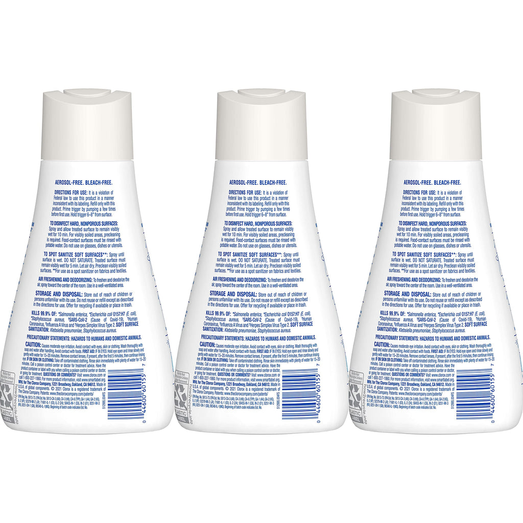 Buy now Clorox Disinfecting Mist, Lemongrass Mandarin, Household Essentials, 3 Refills, 16 Fl Oz Each at indiglob india