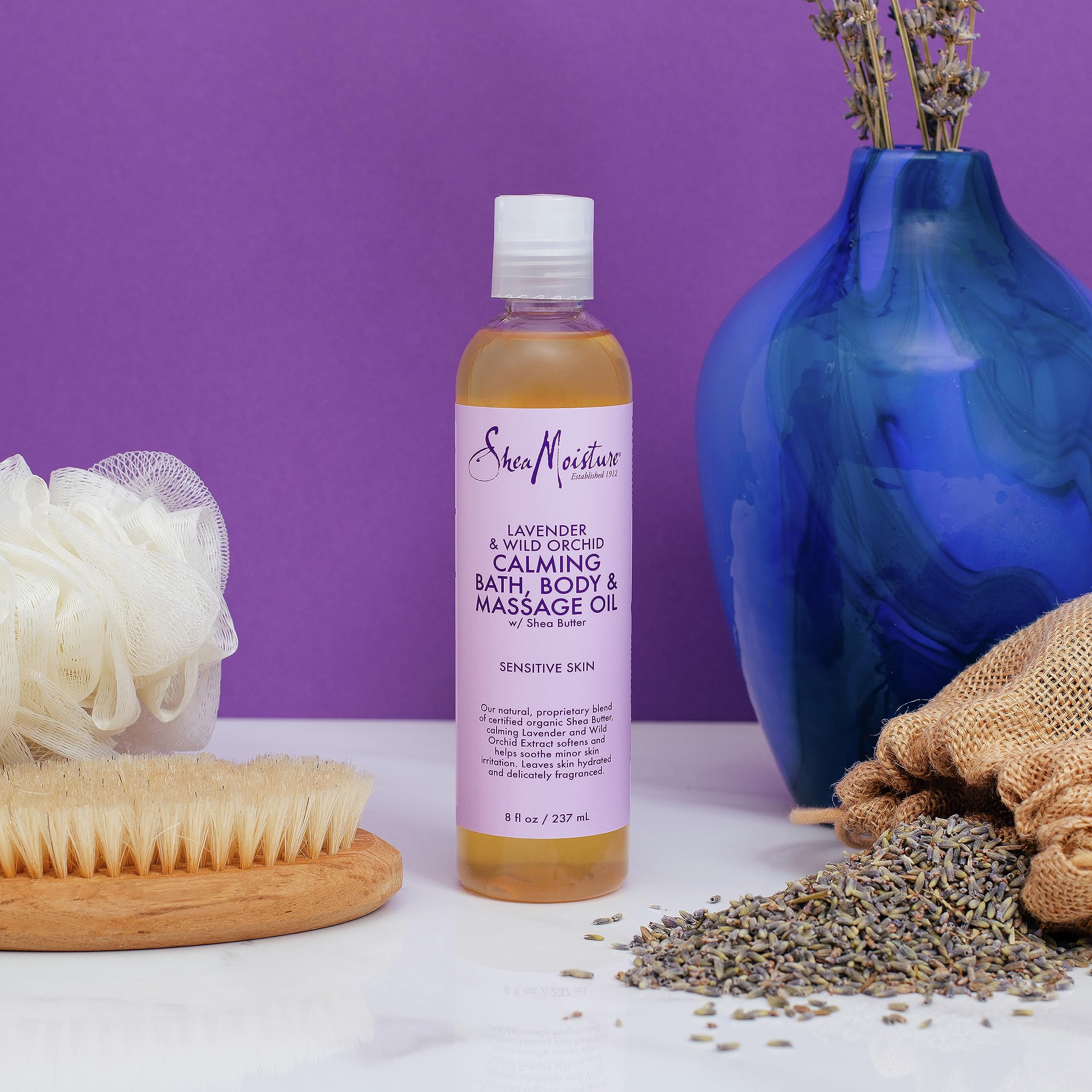 Buy now SheaMoisture Bath, Body and Massage Oil Lavender Wild Orchid Calming Moisturizer for Sensitive Skin 8 oz at indiglob india
