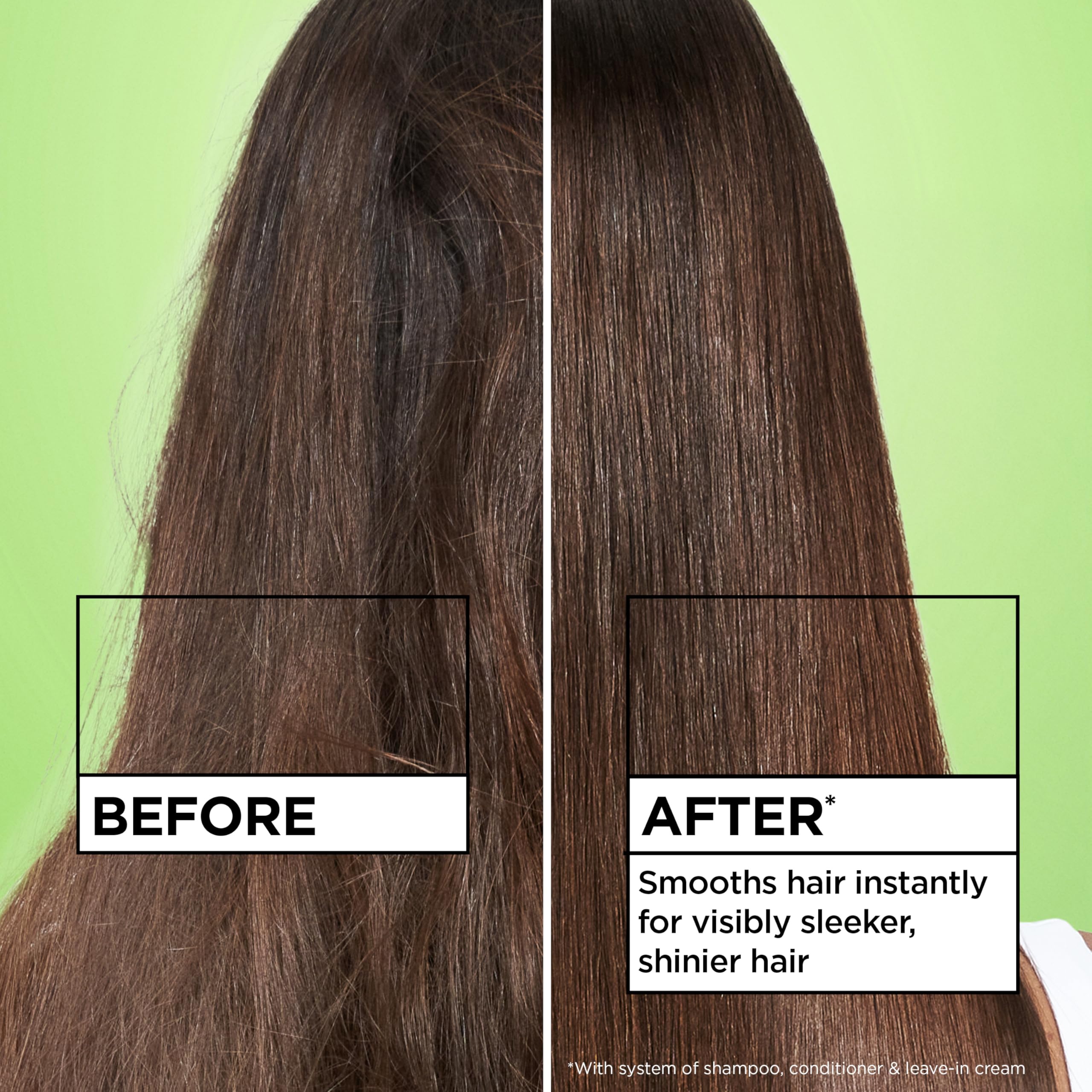Garnier Fructis Sleek & Shine Leave-In Conditioner Cream, Anti-Frizz Hair Treatment with Plant Keratin + Argan Oil, Controls Frizz and Provides Smoothness For Frizzy, Dry Hair, 10.2 Fl Oz (Pack of 2)