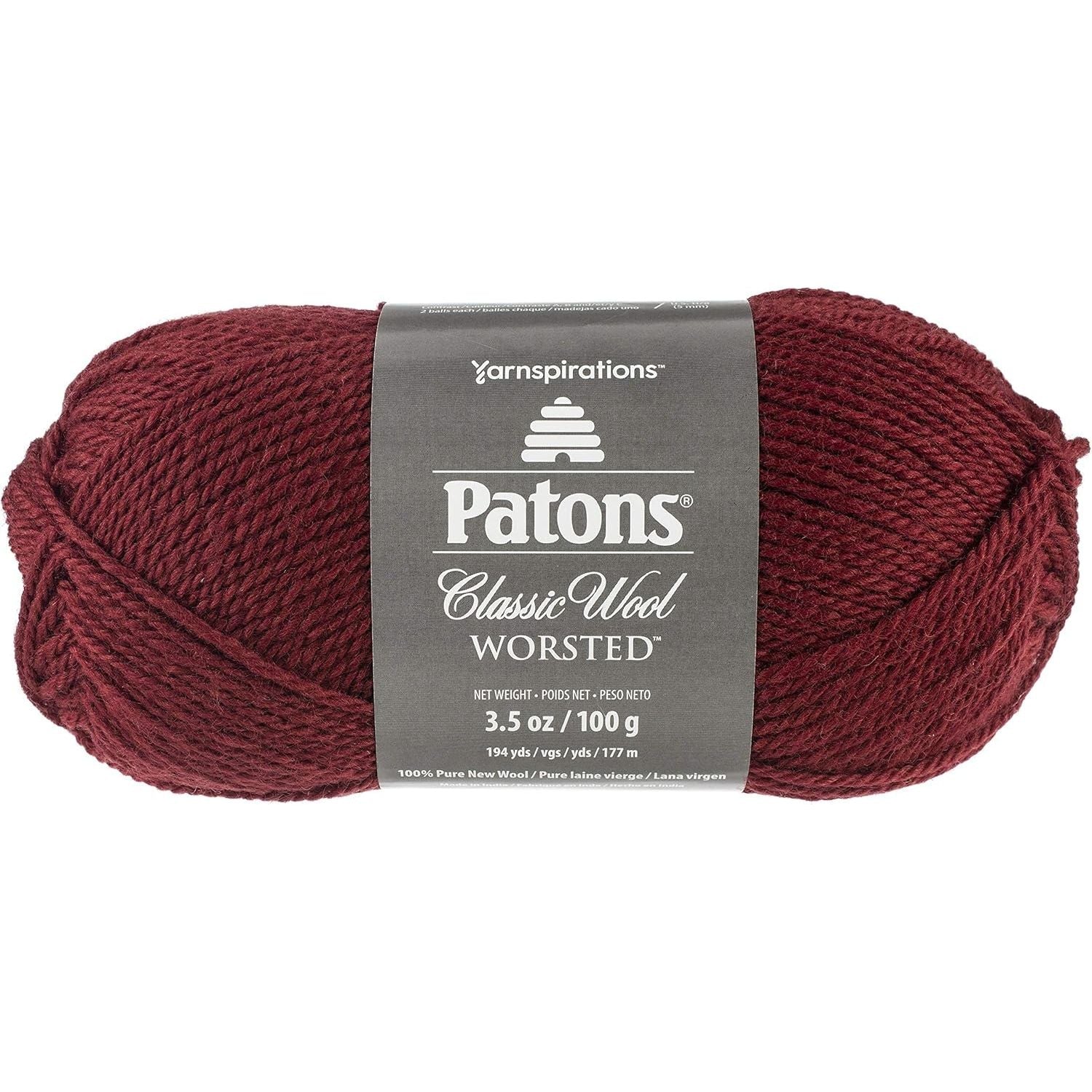 Buy now Patons Classic Wool Yarn, Claret Default at indiglob india