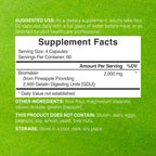 Bromelain Supplement 2,000mg Per Serving, 240 Capsules – Natural Proteolytic Enzymes from Fresh Pineapple – Supports Nutrient Digestion